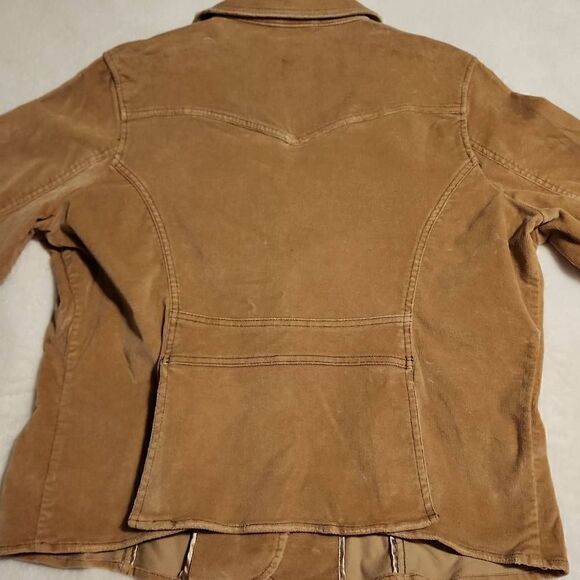 BB's Closet Women's Biege Corduroy Distressed Blazer in Size 2X - Picture 10 of 12